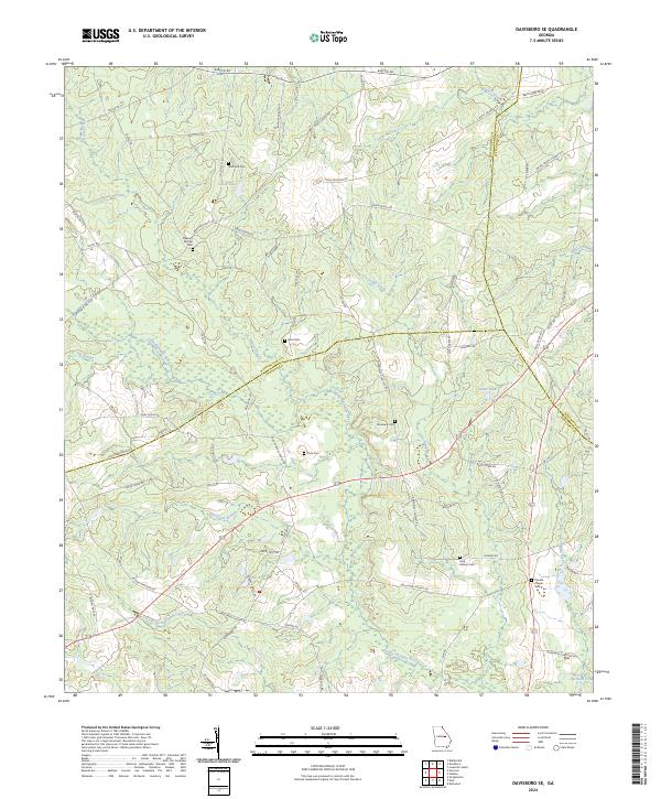 Davisboro SE topographic map thumbnail
