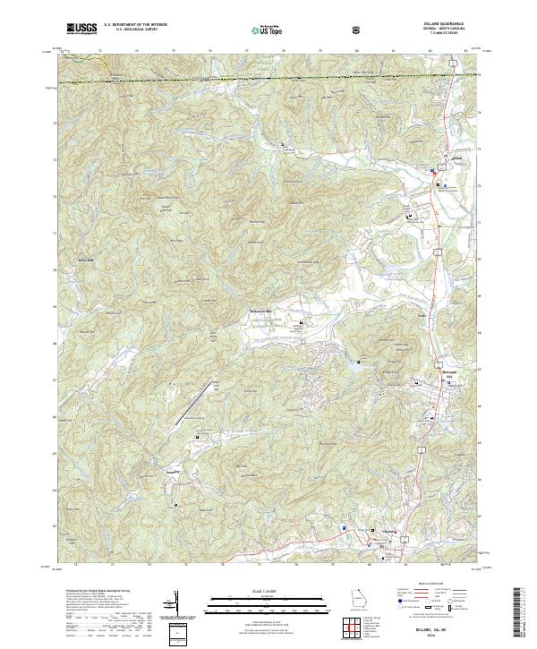 Dillard topographic map thumbnail