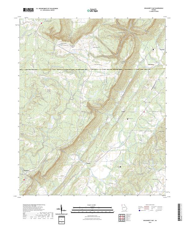 Dougherty Gap 2024 topographic map thumbnail