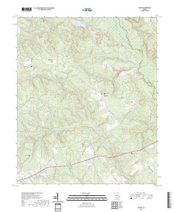 Downs topographic map thumbnail