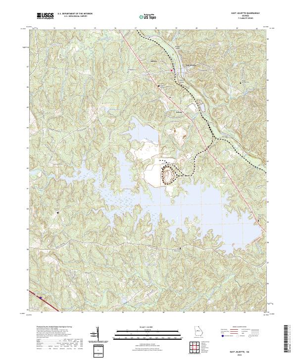 East Juliette topographic map thumbnail