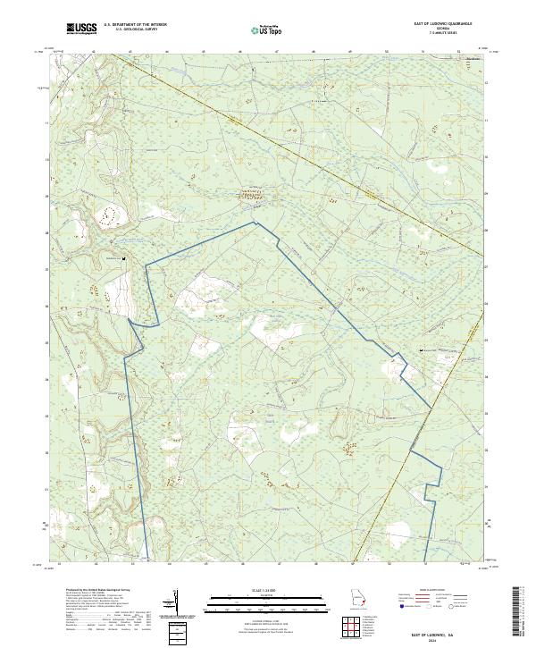 East of Ludowici topographic map thumbnail