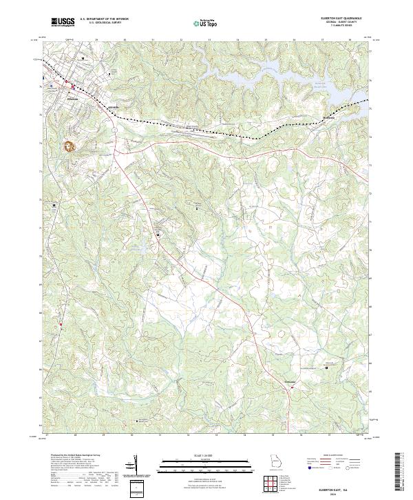 Elberton East topographic map thumbnail
