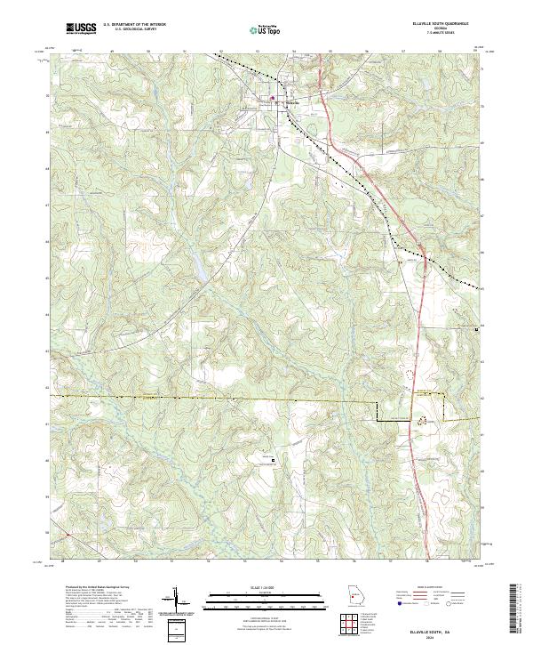 Ellaville South topographic map thumbnail