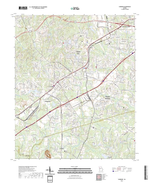 Fairburn topographic map thumbnail
