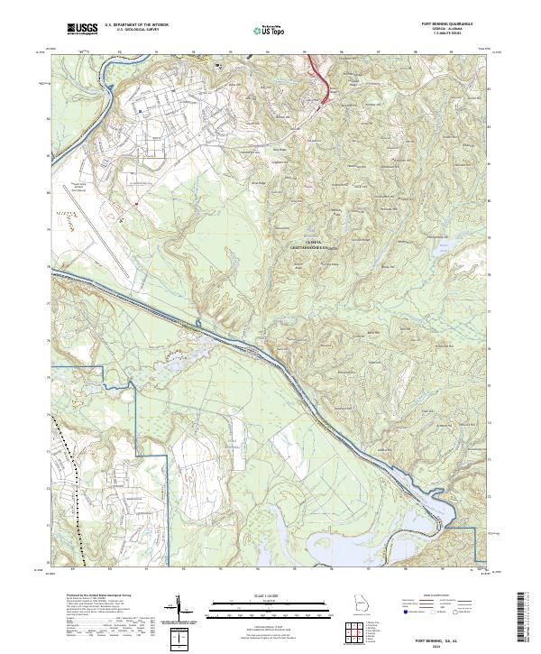 Fort Benning 2024 topographic map thumbnail