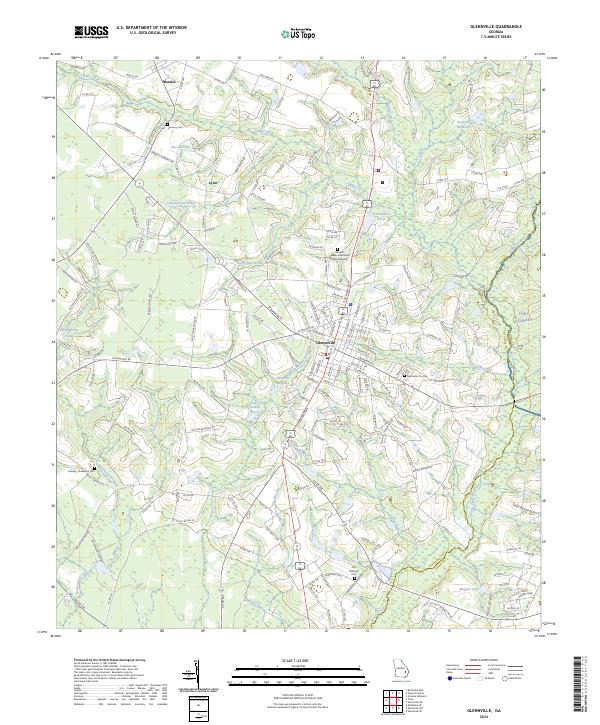 Glennville topographic map thumbnail