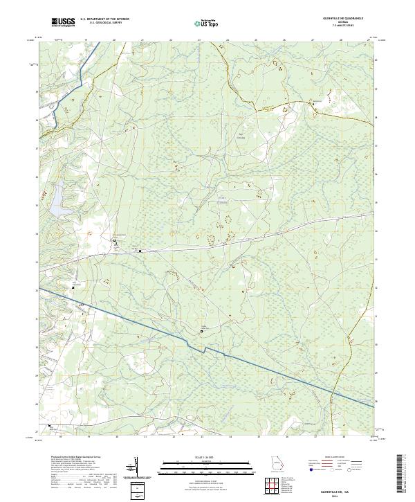 Glennville NE topographic map thumbnail