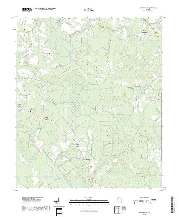Glennville SE topographic map thumbnail