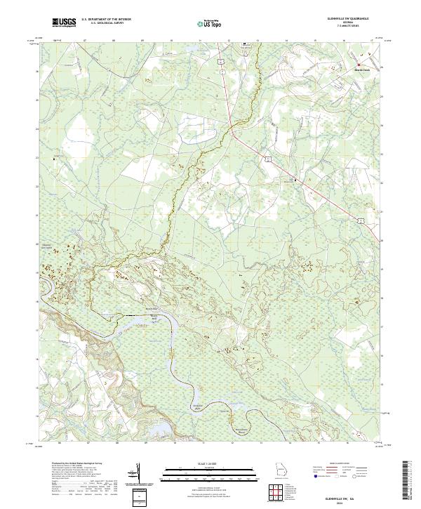 Glennville SW topographic map thumbnail