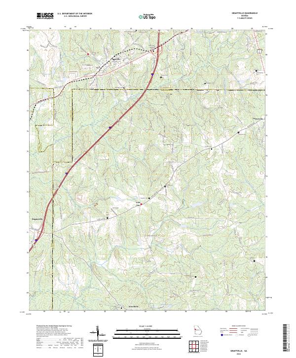 Grantville topographic map thumbnail