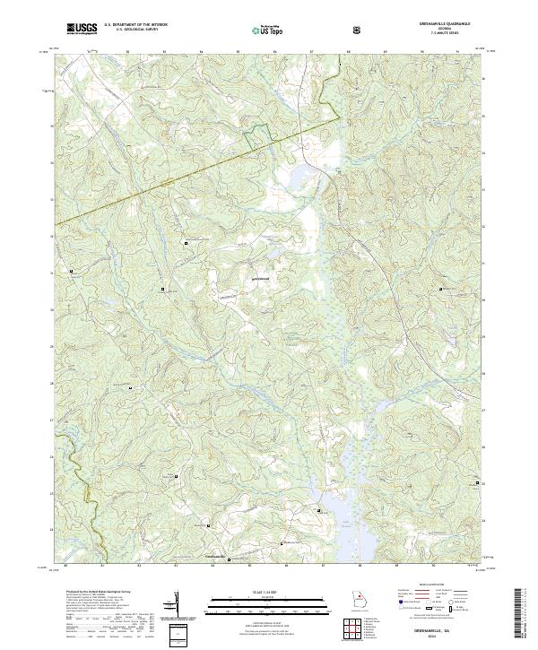 Greshamville topographic map thumbnail