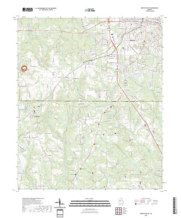 Griffin South topographic map thumbnail