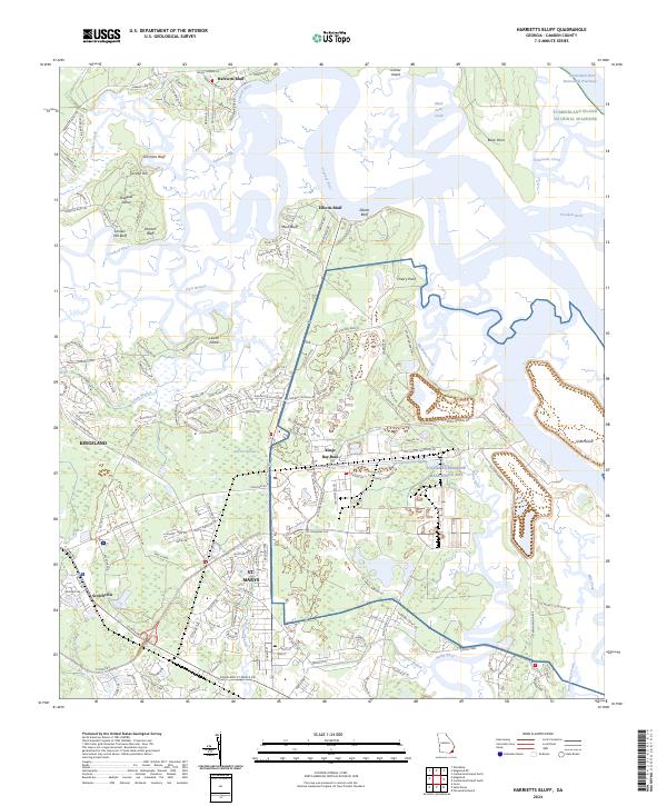 Harrietts Bluff topographic map thumbnail