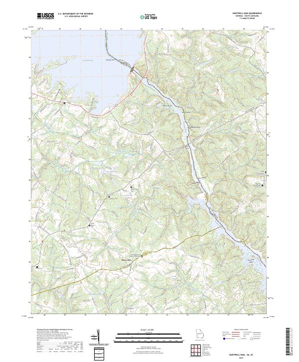 Hartwell Dam topographic map thumbnail