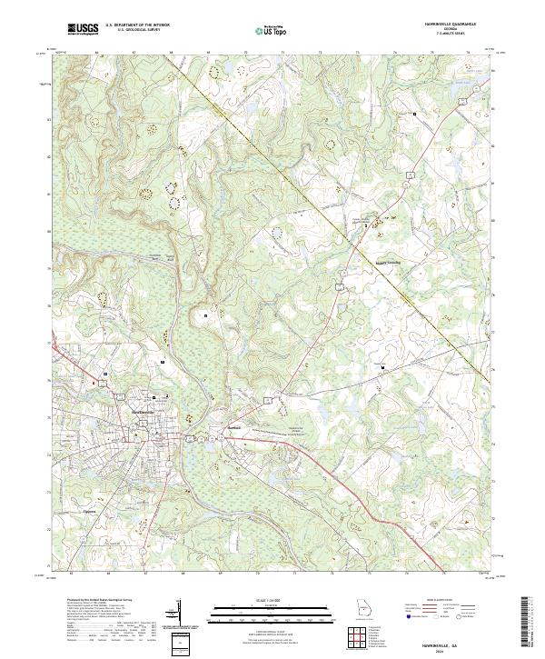 Hawkinsville topographic map thumbnail