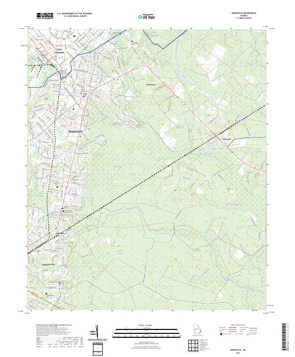 Hinesville topographic map thumbnail