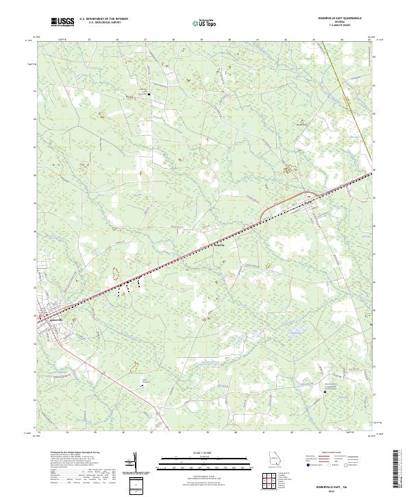 Homerville East topographic map thumbnail
