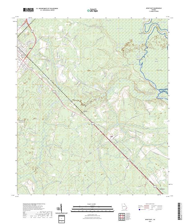 Jesup East topographic map thumbnail