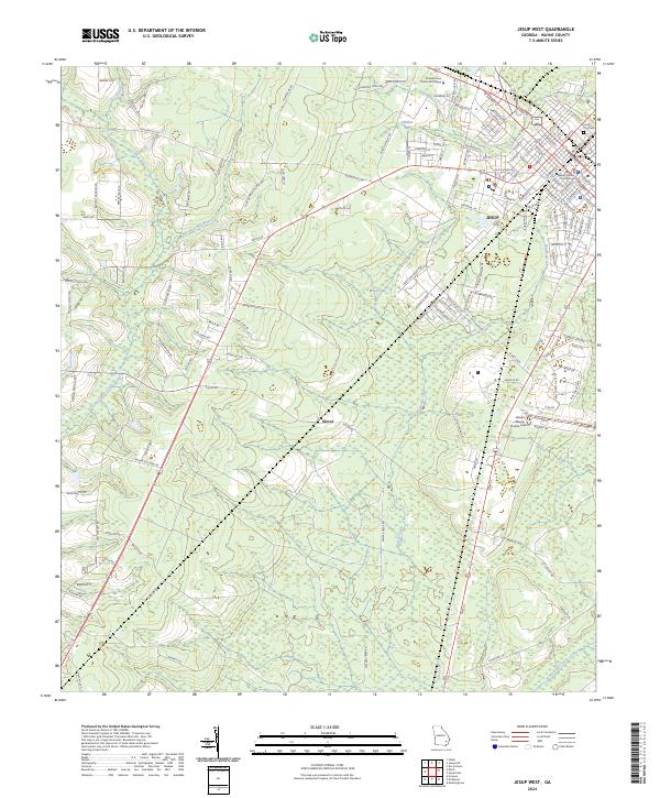 Jesup West topographic map thumbnail