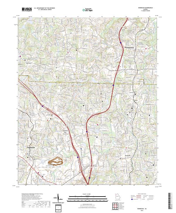 Kennesaw 2024 topographic map thumbnail