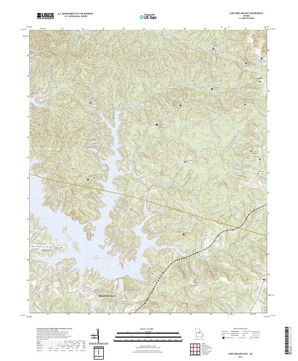 Lake Sinclair East 2024 topographic map thumbnail