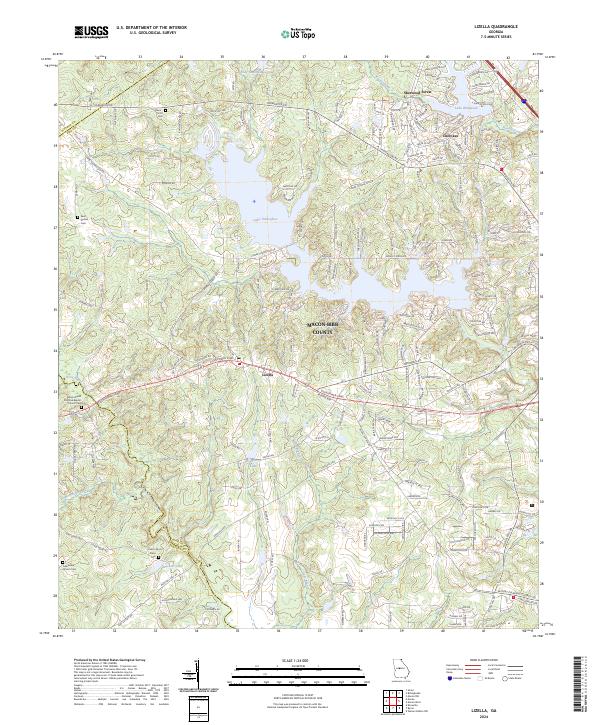 Lizella topographic map thumbnail