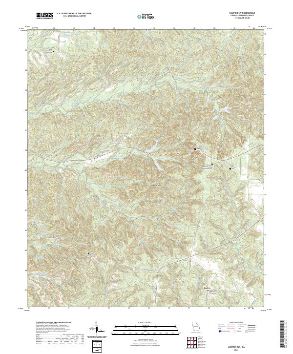 Lumpkin SW 2024 topographic map thumbnail
