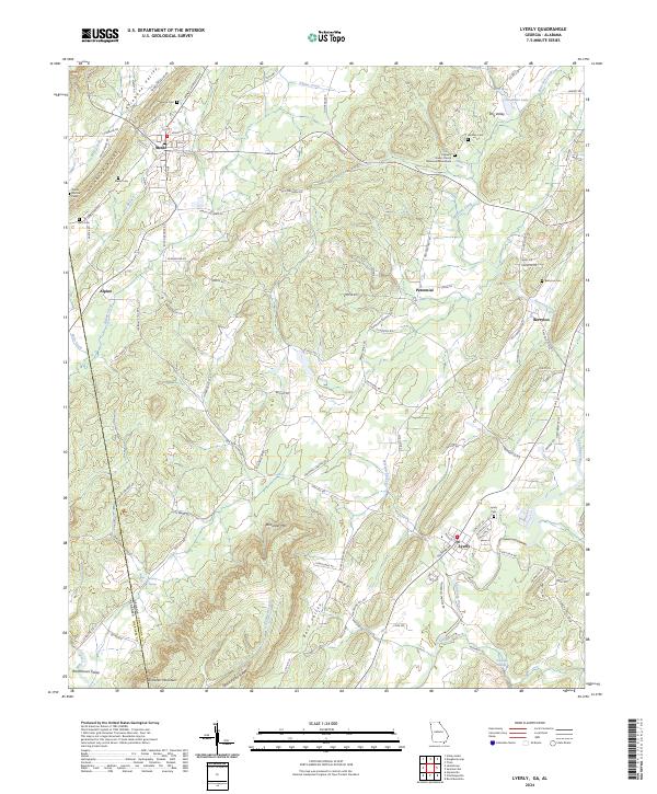 Lyerly topographic map thumbnail
