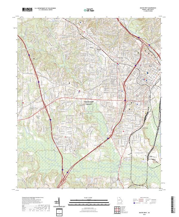 Macon West topographic map thumbnail