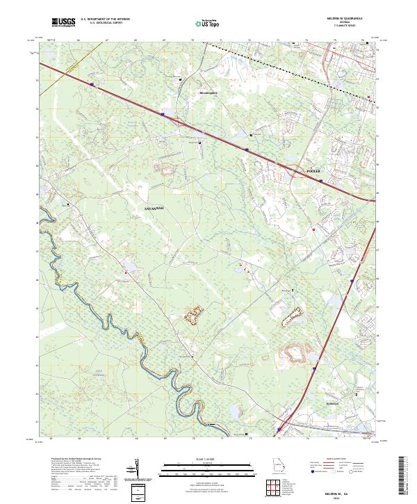 Meldrim SE topographic map thumbnail