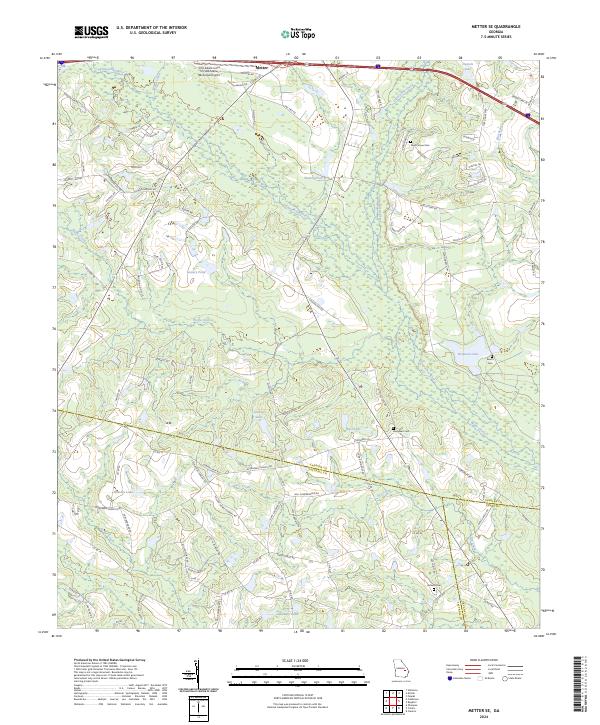 Metter SE topographic map thumbnail