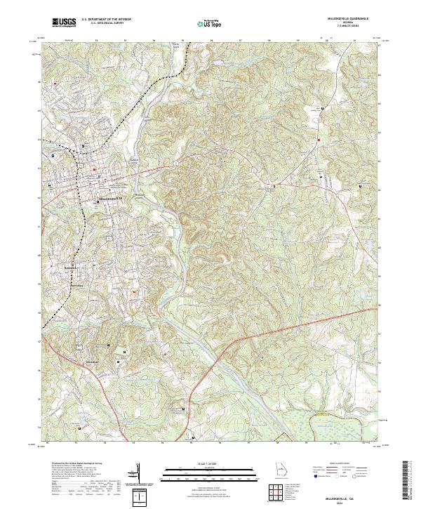 Milledgeville topographic map thumbnail