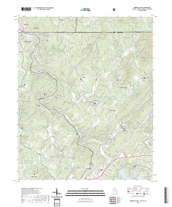 Mineral Bluff 2024 topographic map thumbnail