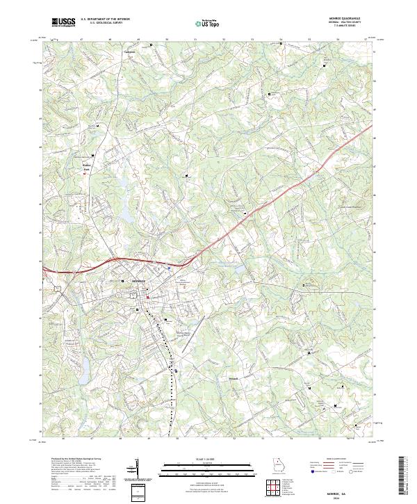 Monroe topographic map thumbnail