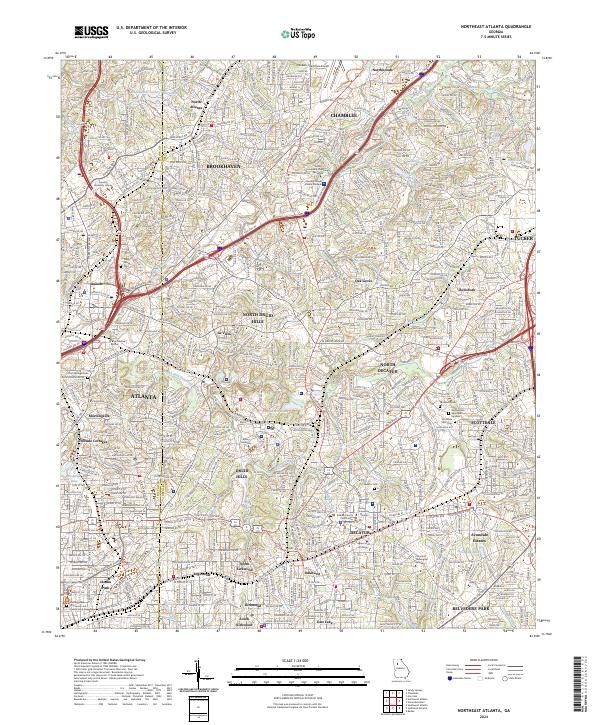 Northeast Atlanta topographic map thumbnail