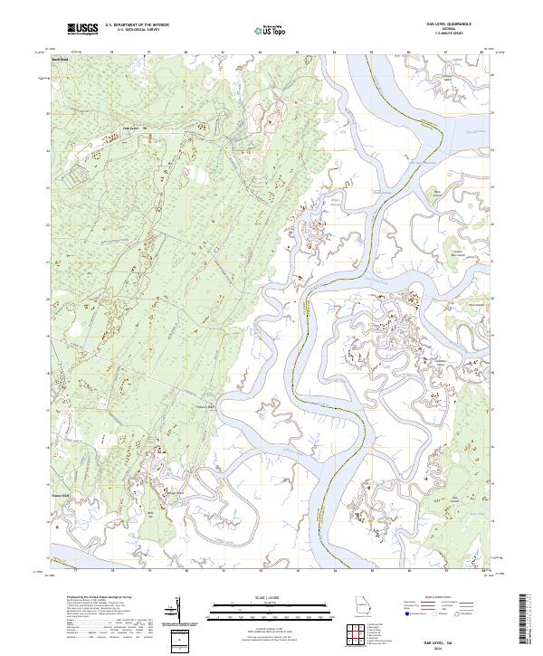 Oak Level topographic map thumbnail