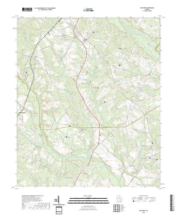 Oak Park 2024 topographic map thumbnail