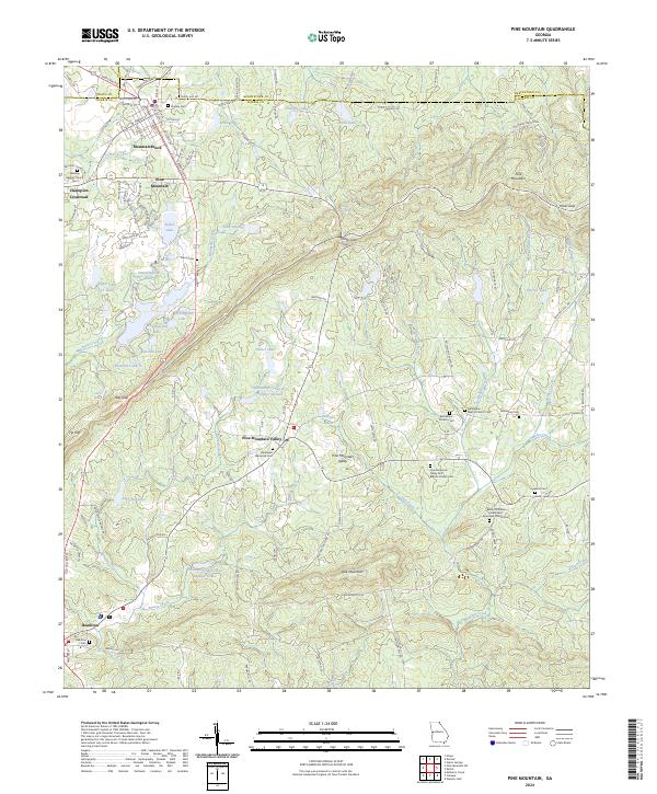 Pine Mountain 2024 topographic map thumbnail