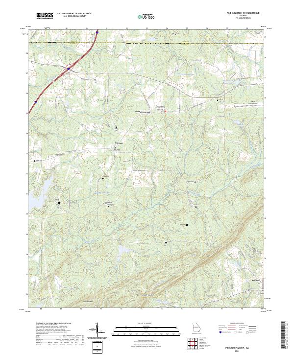 Pine Mountain SW 2024 topographic map thumbnail
