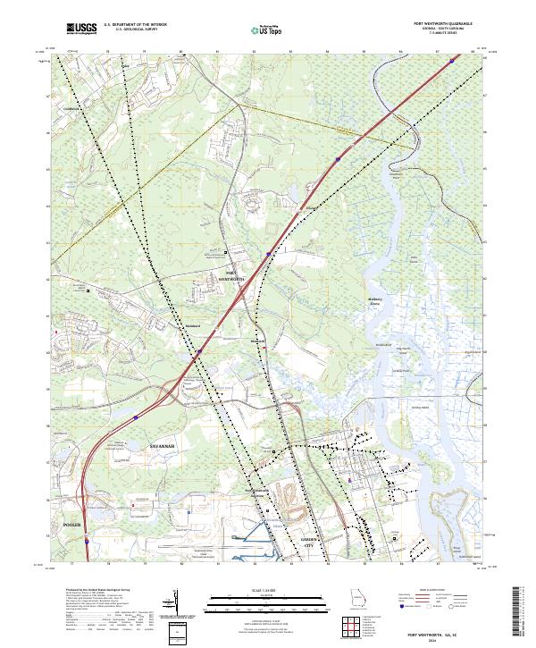 Port Wentworth topographic map thumbnail