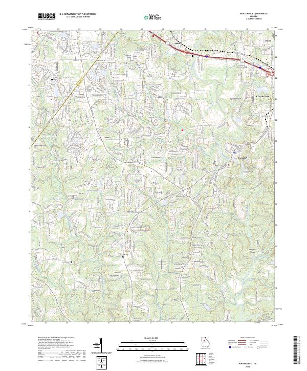 Porterdale 2024 topographic map thumbnail