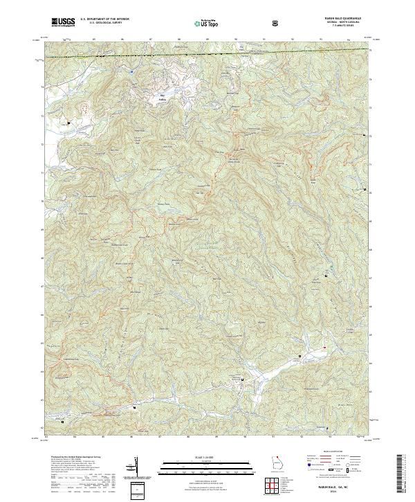 Rabun Bald topographic map thumbnail