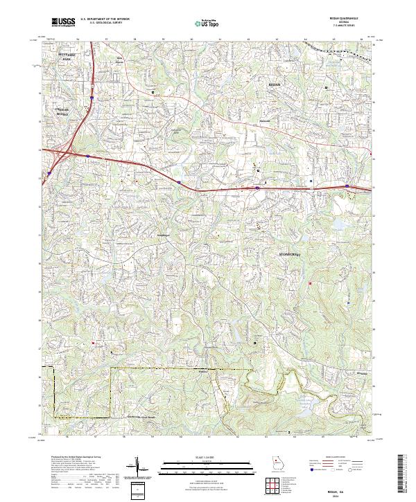 Redan 2024 topographic map thumbnail
