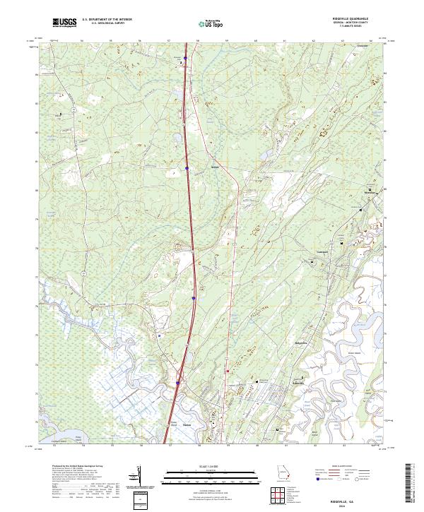 Ridgeville 2024 topographic map thumbnail