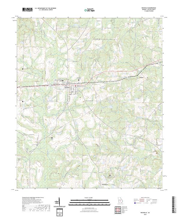 Rochelle topographic map thumbnail