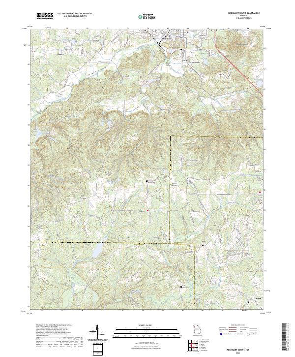 Rockmart South topographic map thumbnail