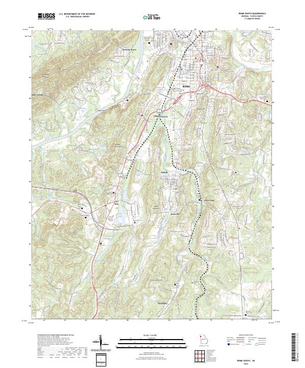 Rome South 2024 topographic map thumbnail