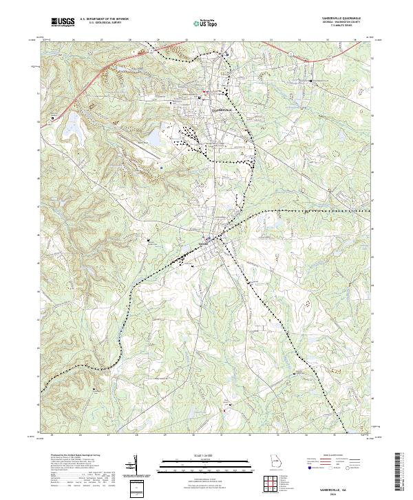 Sandersville 2024 topographic map thumbnail