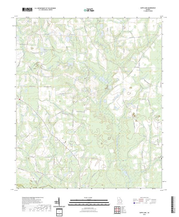 Sapps Lake 2024 topographic map thumbnail